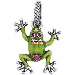 BRIGHTON PRINCESS FROG Charm~BEAUTIFUL~ADORNED WITH PINK SWAROVSKI 